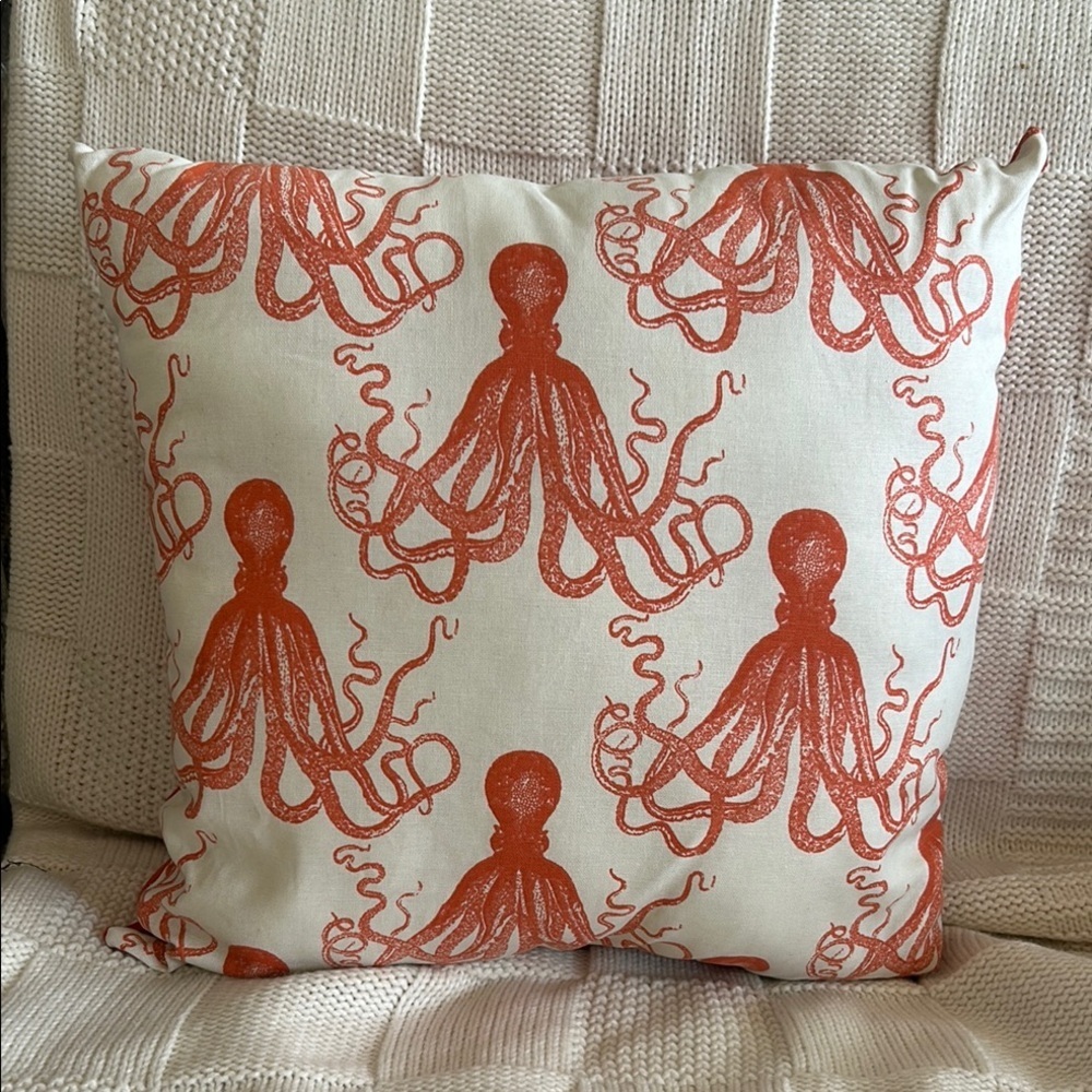 Nautical Octopus Design Pillow